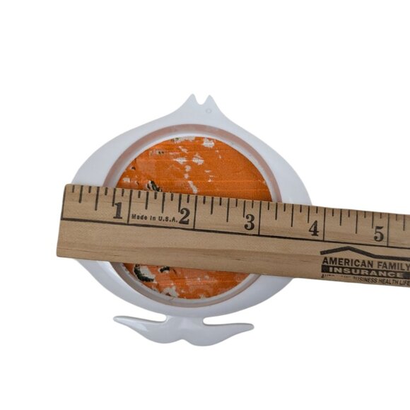 Vintage Fish Shaped‎ MCM Plastic Coasters Set Of 6 MOD Coated Fabric Centers - Picture 8 of 8